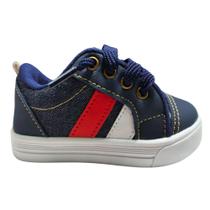 Tênis Infantil Masculino Marrom e Azul Dins