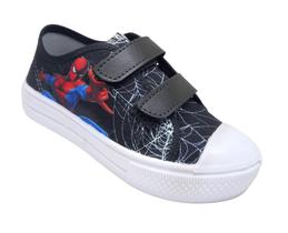 Tênis Infantil Masculino Menino Homem Aranha Teia Calce Fácil Confortável Leve Ajuste em tiras autocolantes