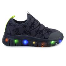 Tênis Infantil Masculino Novopé Preto com LED - 1013