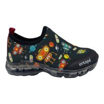 Tenis Infantil Masculino Ortopé Power Light Led Estampado Preto Tenis Infantil Masculino Ortopé Power Light Led Estampado Preto