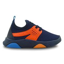 Tênis Infantil Masculino Pé com Pé Casual Calce Fácil Menino Azul Marinho