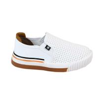 Tênis Infantil Masculino Slip On Molekinho Branco/Caramelo