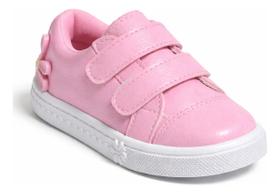 Tênis Infantil Menina Aplique Flor Moderna Delicada Leve