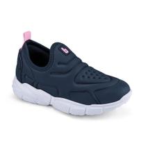 Tênis Infantil Menina Azul Naval com Rosa Bibi Ever 1100243