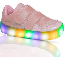 Tenis Infantil Menina Beakid Com Luzinha Led Confortável Com tiras autocolantes