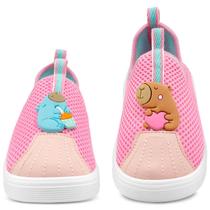 Tênis Infantil Menina Calce Fácil Rosa Capivara Mz Shoes