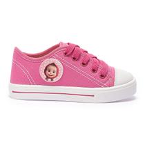 Tênis Infantil Menina Cano Baixo Casual Masha e o Urso Rosa