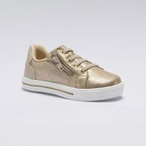 Tênis Infantil Menina Casual Acetinado Calce Fácil Zíper Dourado Tênis Infantil Menina Casual Acetinado Calce Fácil Zíper Dourado