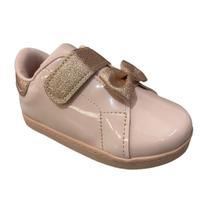 Tenis Infantil Menina Casual Retro Verniz Com Lacinho e Glitter Pé Com Pé 13227