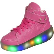 Tênis Infantil Menina Com Rodinha E Luz Led Tenis Cano Alto