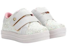 Tênis Infantil Menina Fashion Gliter Feminino - Branco - Branco Tênis Infantil Menina Fashion Gliter Feminino - Branco - Branco