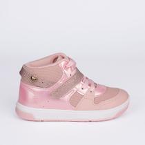 Tenis Infantil Menina Kidy Astral Nude Rosa Delicado Brilho Conforto Anatômico Tec Gel
