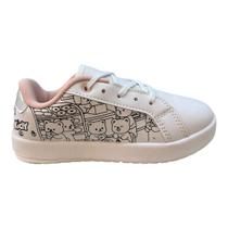 Tenis Infantil Menina Kidy Goods Conforto Casual Colorir Amarração 18411100004 Branco Tenis Infantil Menina Kidy Goods Conforto Casual Colorir Amarração 18411100004 Branco