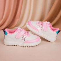 Tênis Infantil Menina Kidy K Soft Off White Rosa Dia a Dia Casual Confortável Anatômico -