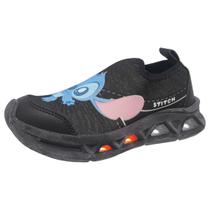Tênis Infantil Menina Luz de LED Fácil Calce Kid Star Stitch