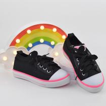 Tênis Infantil Menina Meia Azul Rosa 26 Ao 33 Escolar Casual Calce Fácil Confortável Cadarço Meinha