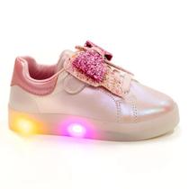 Tênis Infantil Menina Mini Sua Cia Luz LED Rosa 7057.00665