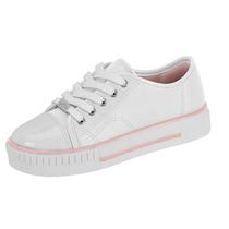 Tênis Infantil Menina Molekinha Turim Verniz Premium- Branco/ Rosa Tênis Infantil Menina Molekinha Turim Verniz Premium- Branco/ Rosa