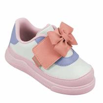 Tênis infantil menina pampili 699 pom pom colorido