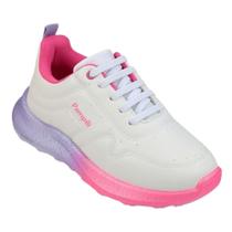 Tênis infantil menina pampili buble flúor degradê branco Tênis infantil menina pampili buble flúor degradê branco
