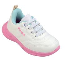Tênis Infantil Menina Pampili Mini Soft- Branco/ Rosa