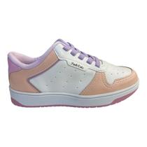 Tenis Infantil Menina Pink Cats Casual Colorido V4741 Branco