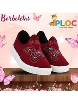 Tênis infantil Menina Ploc Borboletas Sola Flat Casual Anatômico