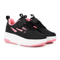 Tênis Infantil Menina Rodinha Skatenis Tira Aderente