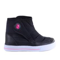 Tênis Infantil Menina Unipasso Botinha Preto Pink