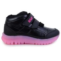Tênis Infantil Meninas Kidy Ultra Flex Peluciado Preto - 445