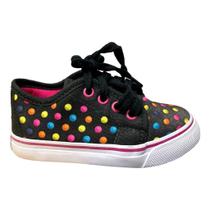 Tênis Infantil Meninas Preto Bolinha