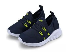 Tênis infantil menino bibi fly baby naval 20 ao 27 antiderrapante