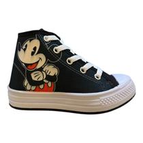 Tenis Infantil Menino Disney Botinha Cano Alto Casual Conforto Personagem Mickey Mouse Dmy01wi Preto