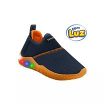Tênis Infantil Menino Guty LED Marinho Laranja Pé com Pé 38594-034