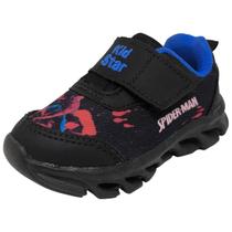 Tenis Infantil Menino Homem Aranha Luz Led Leve Kid Star Tenis Infantil Menino Homem Aranha Luz Led Leve Kid Star