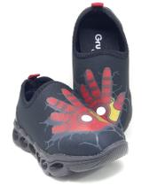 Tenis Infantil Menino Homem de ferro Led com luz que pisca Tenis Infantil Menino Homem de ferro Led com luz que pisca