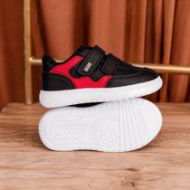 Tênis Infantil Menino K Soft Preto Vermelho Casual Estiloso Confortável Leve Anatômico Calce Fácil - Tênis Infantil Menino K Soft Preto Vermelho Casual Estiloso Confortável Leve Anatômico Calce Fácil -