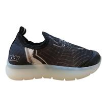 Tenis Infantil Menino Kidy Conforto Casual Calce Fácil Led Antiderrapante 02002000148 Preto