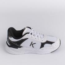 Tênis Infantil Menino Kidy K360 Retro Branco e Preto Moderno Estiloso Confortável Tec Gel