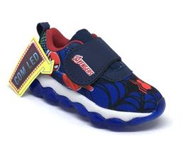 Tênis Infantil Menino Luz de Led Personagem Homem Aranha