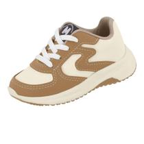 Tênis Infantil Menino Molekinho Floter Rustico- Branco OFF/ Caramelo