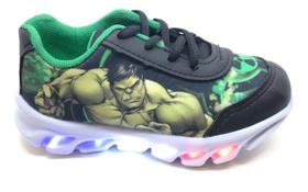 Tênis Infantil Menino Personagem Hulk Luz Led Barato Tênis Infantil Menino Personagem Hulk Luz Led Barato