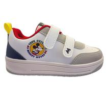 Tênis Infantil Menino Tira Fixadora Personagem Disney Mickey Cor:BrancoTamanho:23 Tênis Infantil Menino Tira Fixadora Personagem Disney Mickey Cor:BrancoTamanho:23
