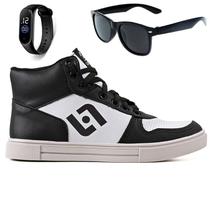 Tenis Infantil Meninos Botinha Cano Alto Escolar Casual Basico + Oculos Relogio Tenis Infantil Meninos Botinha Cano Alto Escolar Casual Basico + Oculos Relogio