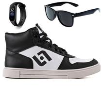 Tenis Infantil Meninos Botinha Cano Alto Escolar Casual Basico + Oculos Relogio Tenis Infantil Meninos Botinha Cano Alto Escolar Casual Basico + Oculos Relogio