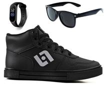 Tenis Infantil Meninos Botinha Cano Alto Escolar Casual Basico + Oculos Relogio Tenis Infantil Meninos Botinha Cano Alto Escolar Casual Basico + Oculos Relogio