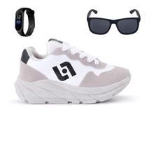 Tenis Infantil Meninos Jogger Escolar Casual Camurça + Oculos Relogio