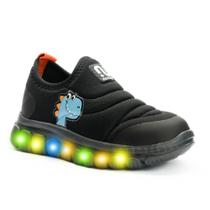 Tênis Infantil Meninos Novopé Dino com Led Preto - 9900 Tênis Infantil Meninos Novopé Dino com Led Preto - 9900