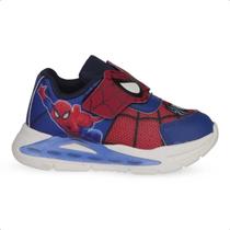 Tenis Infantil Mini Pe Vecro Escolar Led Luz Sonic Stitch Spider-man