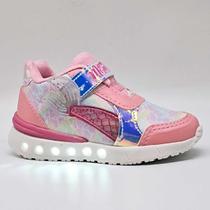 Tênis Infantil Minipé Meninas Com Led Sereia Mp2511